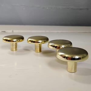 Vintage Brass Mushroom Knobs: Cabinet Hardware, Lot of 4, RhymeswithDaughter