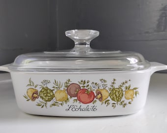 L' Echalote A-1-B 178 MA Casserole Dish Square 70s Corningware Spice of Life Baking Serving Dish Collectable RhymeswithDaughter