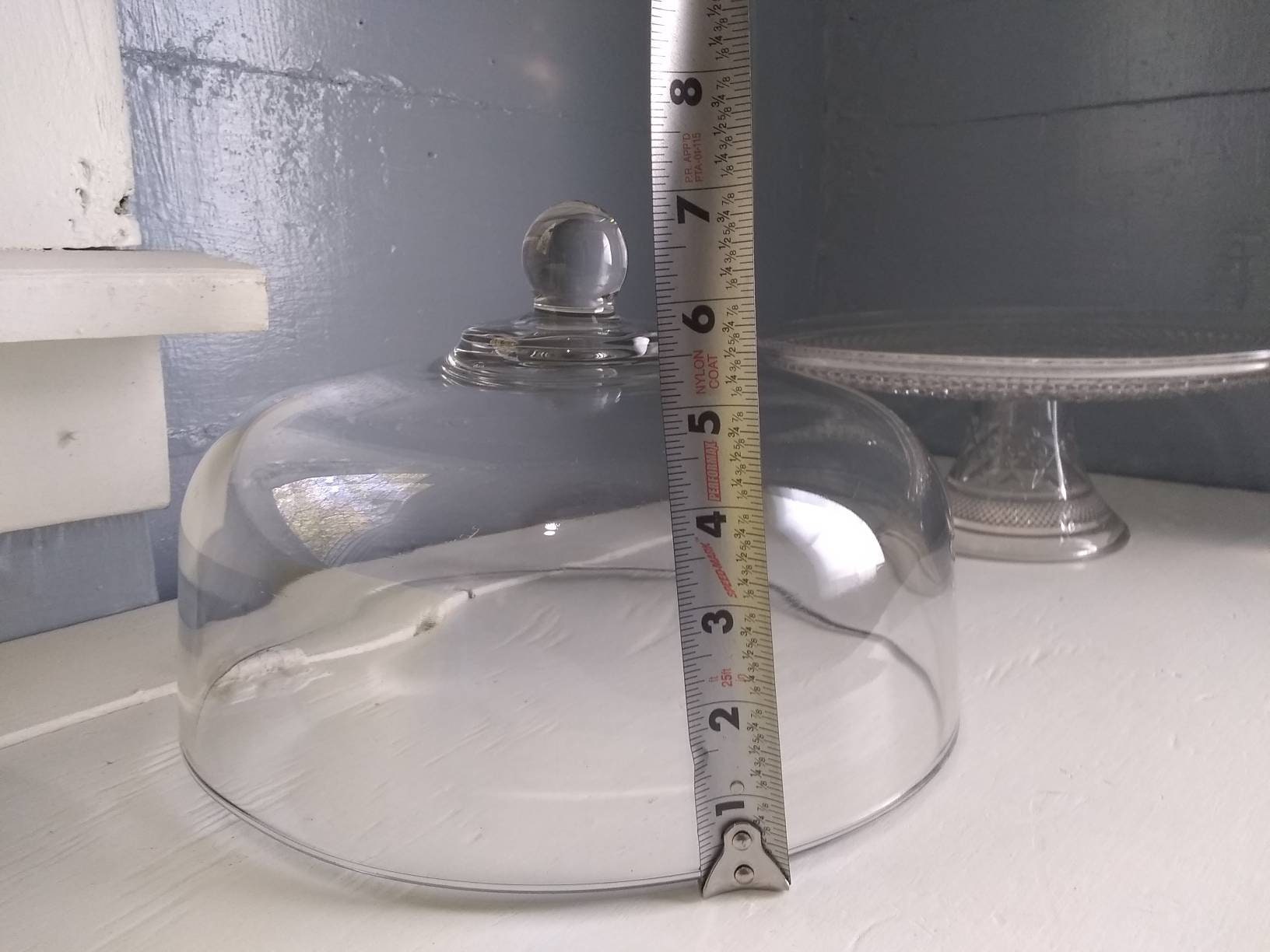 Vintage Heavy Glass Cake Stand with Dome Lid Dual Punch Bowl Set Upside