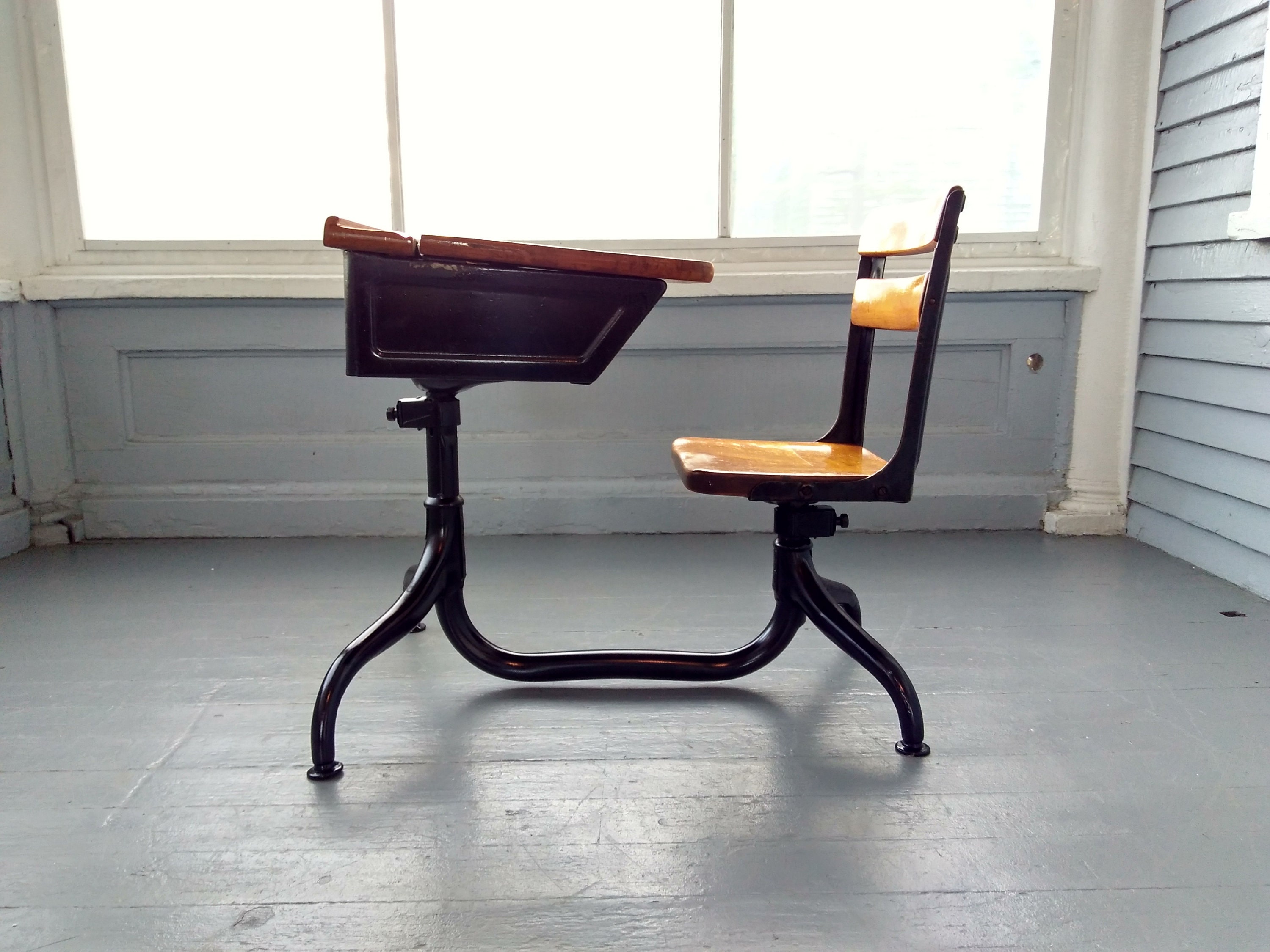 Antique School Desk Kids Desk And Chair Metal And Wood Preschool