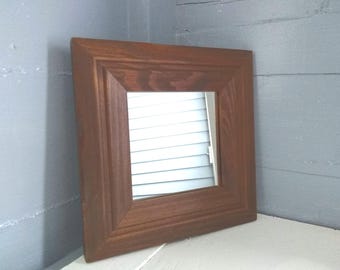 Vintage Square Mirror Wood Frame Wall Mirror Great for Collages and Groupings Decorative Tapered Edges and Routing RhymeswithDaughter