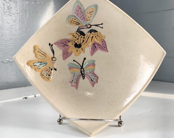 80s Ceramic Butterfly Dish: Vintage Jewelry Catch-All, RhymeswithDaughter