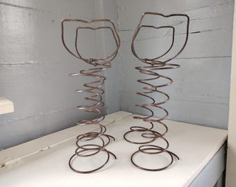 Vintage Furniture Edge Springs Lot of Four Coil Hour Glass Spring Heavy Duty Furniture Repair 8 Gauge Industrial Decor RhymeswithDaughter