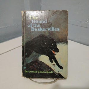 The Hound of the Baskervilles By Sir Arthur Conan Doyle Hardcover Book with Jacket 1968 RhymeswithDaughter