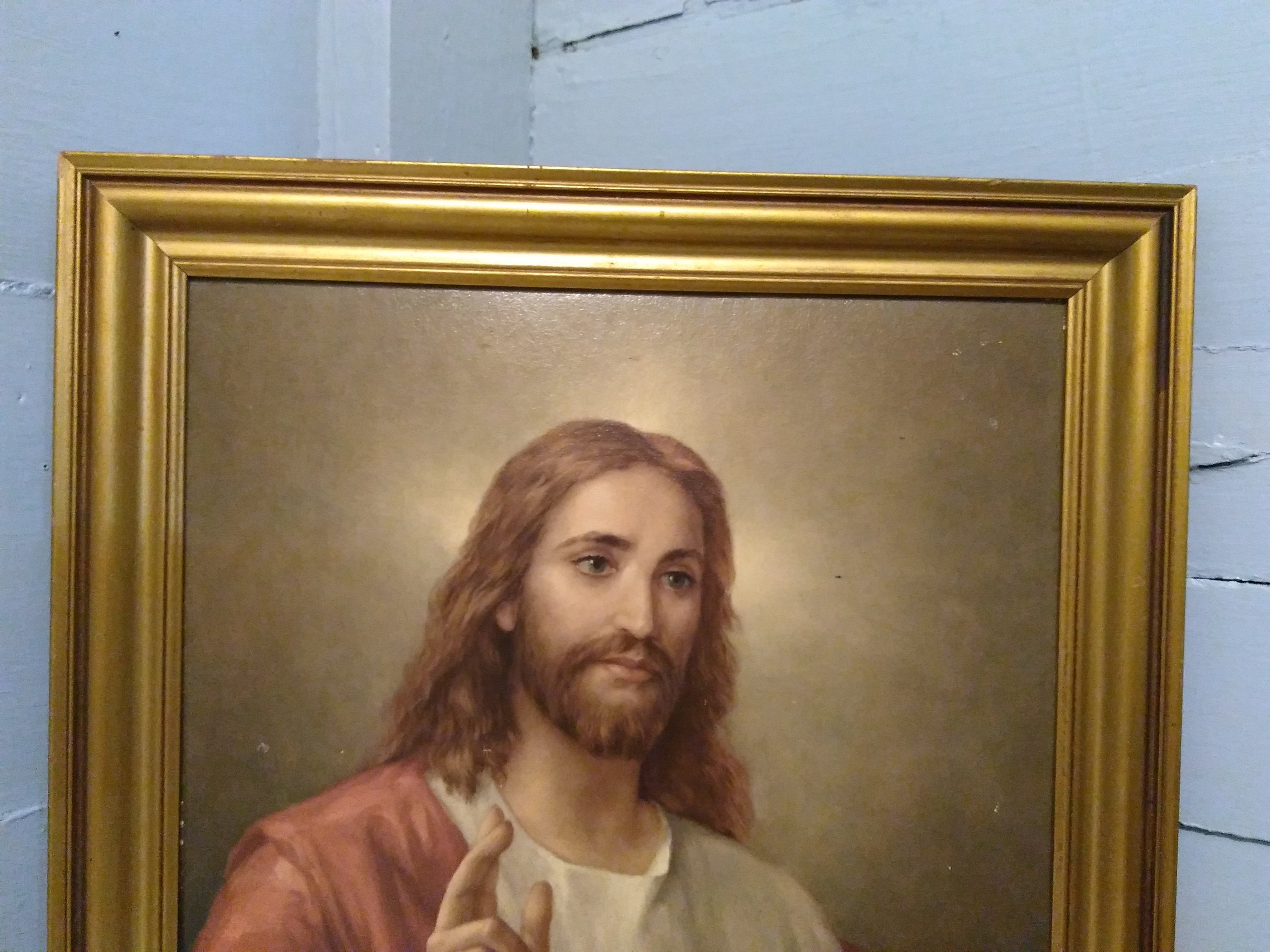 Print of Jesus Art Wall Hanging Religious Decor Christianity Photo Prop