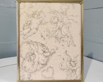 Vintage Metal  8x10 Picture Frame Brass Plated Mid Century Modern Easel Back Table Top Wedding/Family Photo Frame RhymeswithDaughter