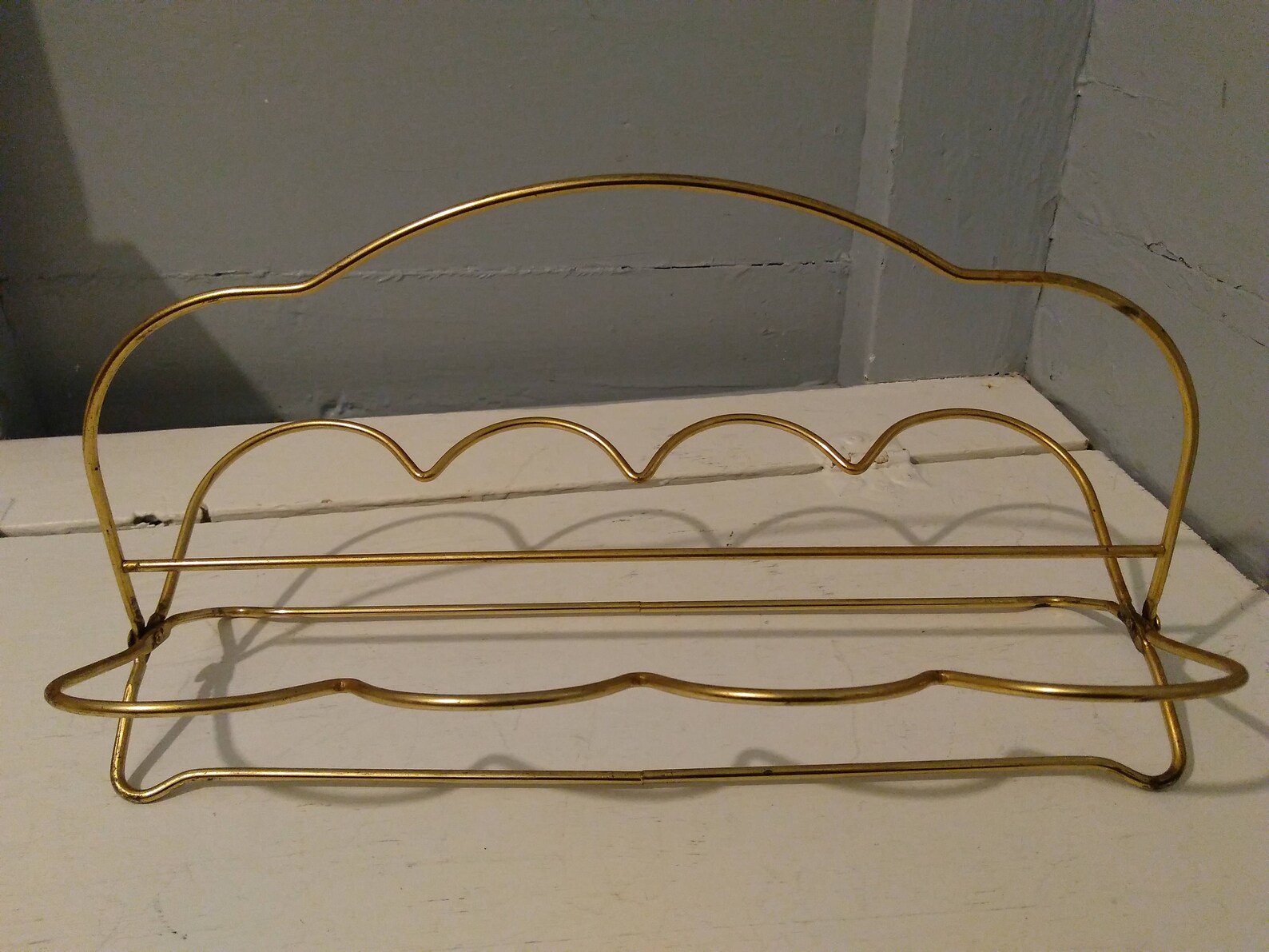 Vintage Metal Rack Stand Collapsable Mid Century Modern Brass Plated ...