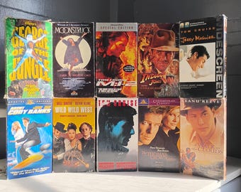 Vintage VHS Movie, Mission Impossible, George of the Jungle, Indiana Jones