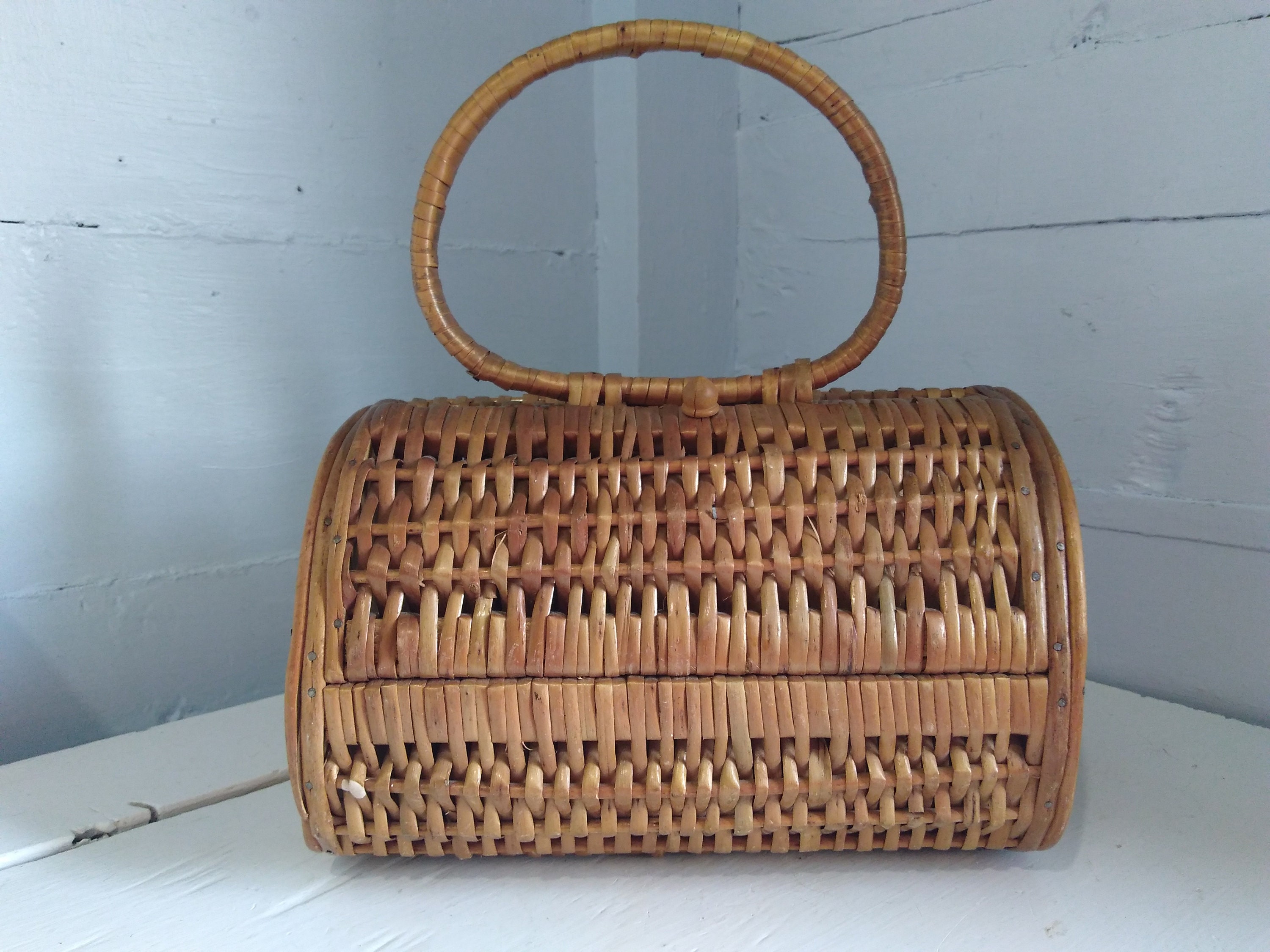 Vintage Nantucket Basket Purse by Stanley Roop 1967 – Paul Madden Antiques