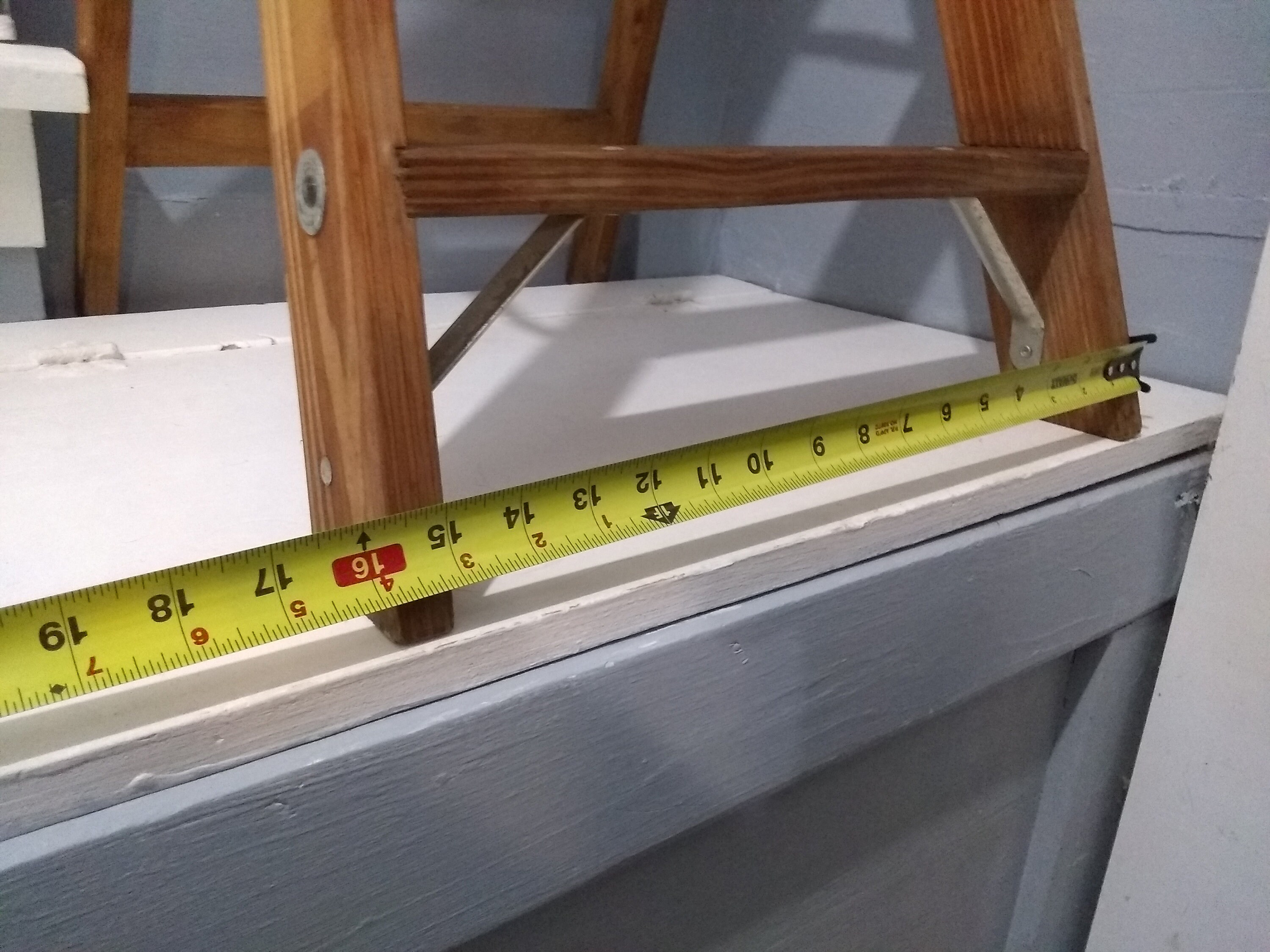 Vintage Wood 3 Step Ladder Short Old Wood Ladder Plant Stand Display ...