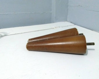 Two Vintage Wood Furniture Legs Sofa Legs Pencil Legs MidCentury Furniture Hardware Replacement Legs RhymeswithDaughter