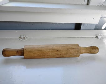 Rolling Pin Old Fashioned Wood Solid Contoured Handles Baking Farmhouse Rustic Photo Prop Vintage RhymeswithDaughter