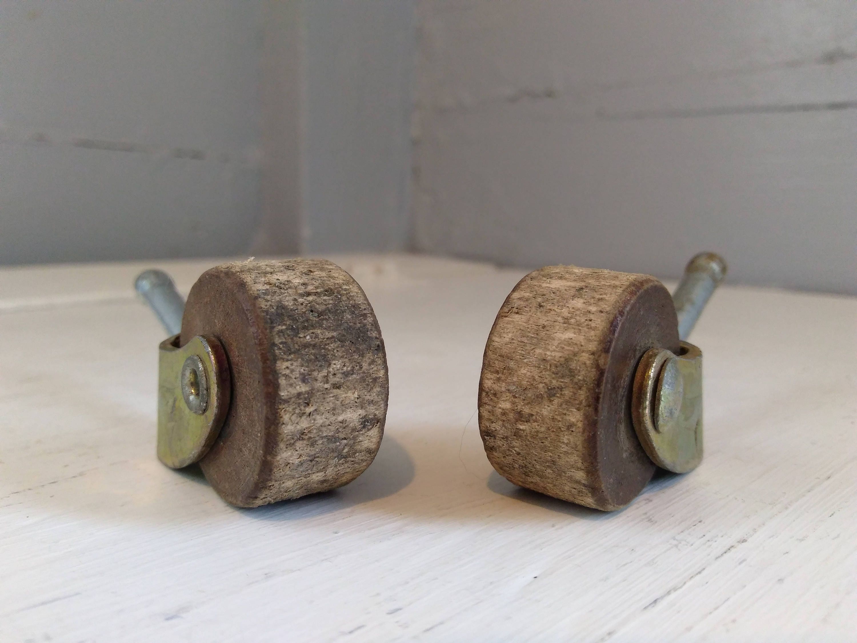 Antique, Furniture Casters, Wood Wheels, Furniture Wheels, Lot of Two