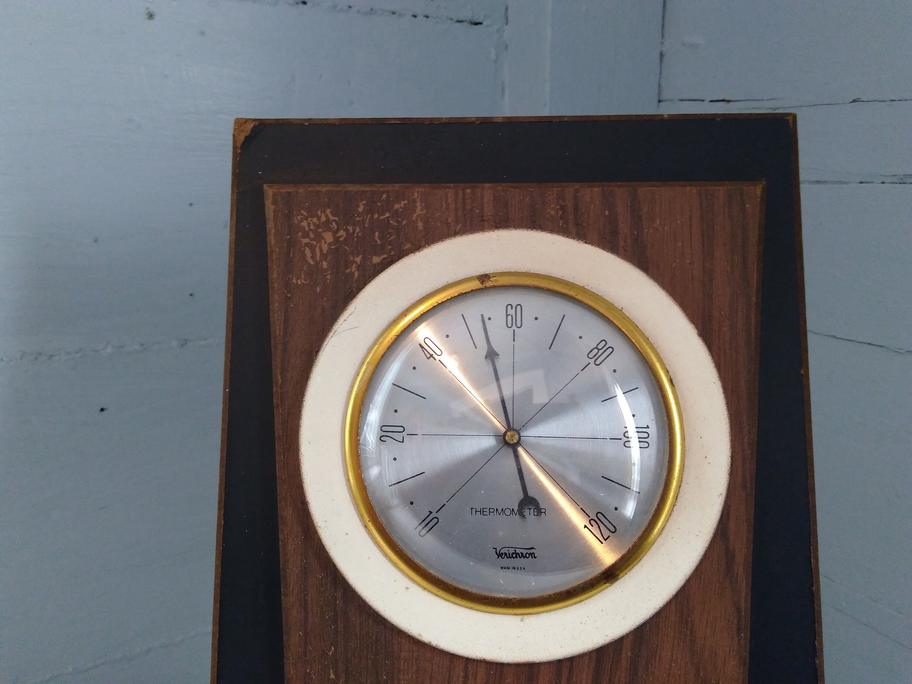 Vintage MidCentury Indoor Weather Station Verichron Thermometer