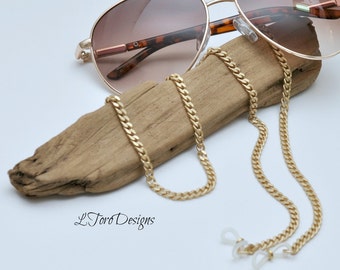 Gold Plated Eyeglass Chain: Minimalist Sunglasses Holder