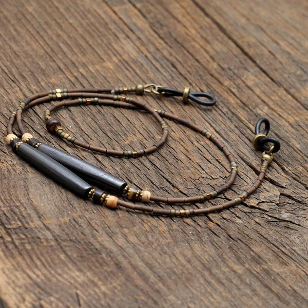 Mens Rustic Eye Glass Chain Etsy