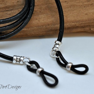 Men&#39;s Eyeglass Holder, Eyeglass Chain, Leather Glasses Leash, Women&#39;s Glasses Holder, Black Leather Glasses Cord, Brown Eyeglass Cord
