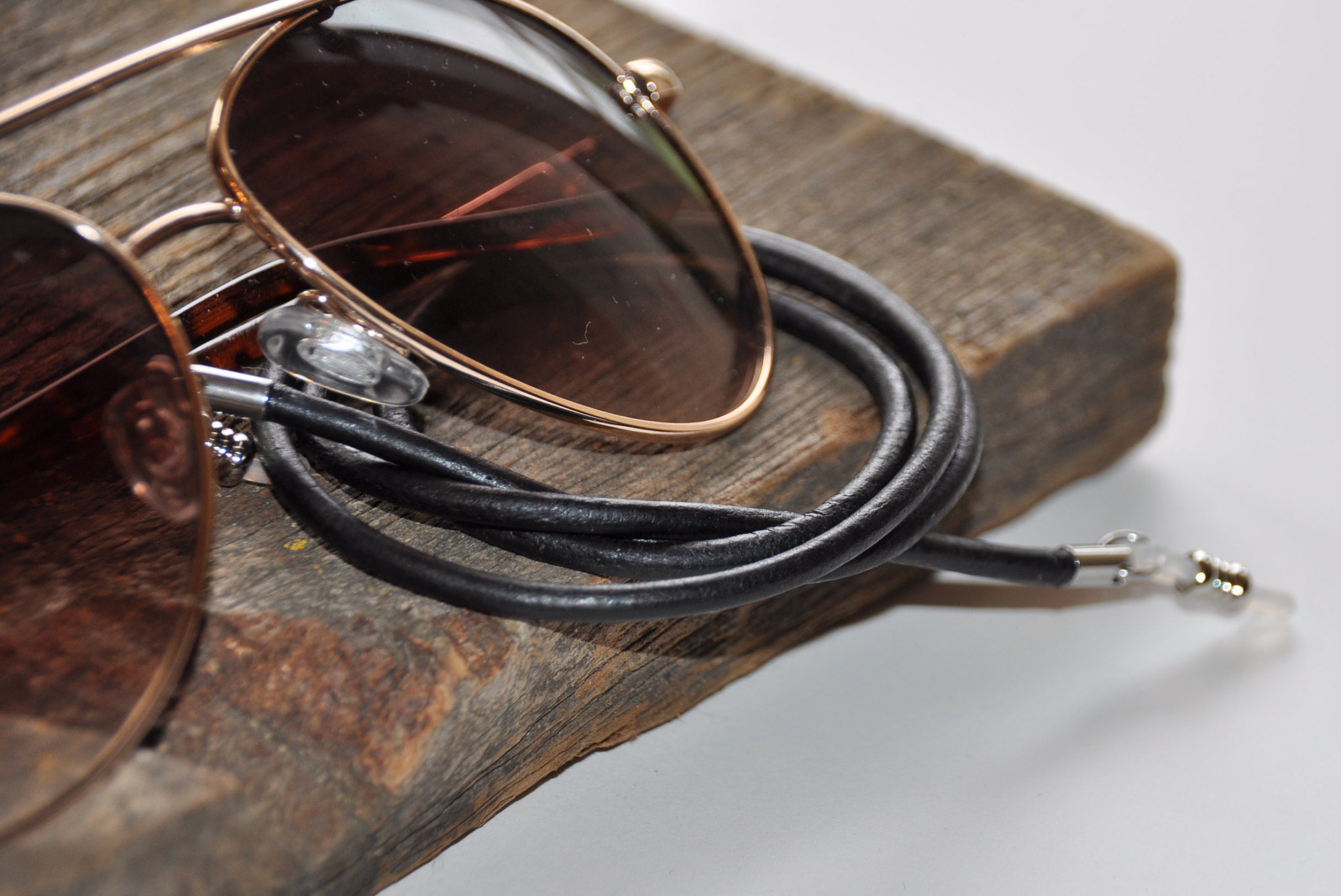 Black Leather Glasses Leash Sunglasses Leash Mens Glasses Etsy