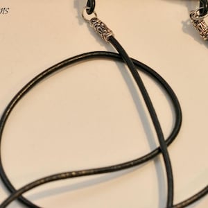 Glasses Cord, Black Leather Glasses Cord, Sunglasses Leash, Readers Chain, Leather Glasses Leash, Lanyard, Women&#39;s Eye Wear