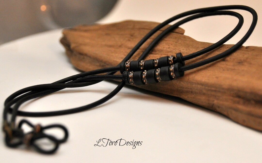 Rustic Men's Glasses Chain,black Eyeglass Holder,designer Eyewear