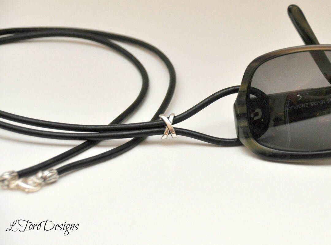Leather Glasses Lanyard, Lanyard, Leather Lanyard, Brown Lanyard, Black