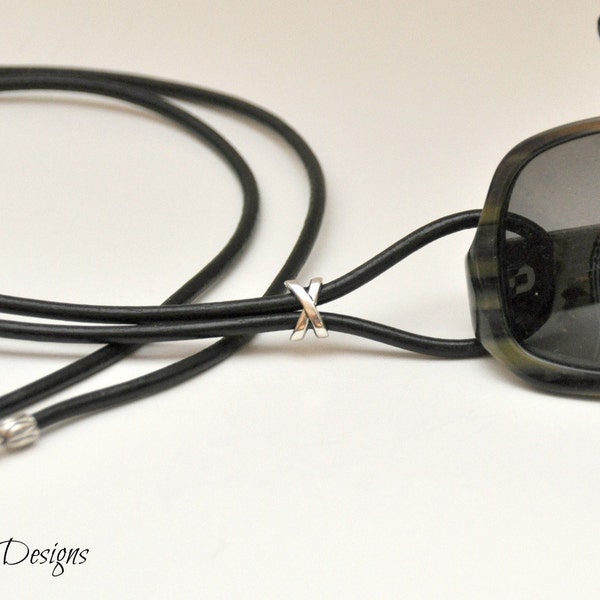 Leather Glasses Lanyard, Lanyard, Leather Lanyard, Brown Lanyard, Black Leather Lanyard, Accessory, Eye Wear, Glasses Chain, Glasses Leash