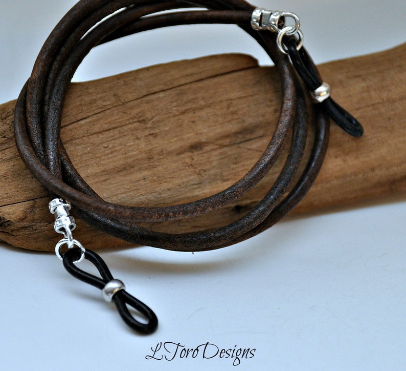 Men's Eyeglass Holder Eyeglass Chain Leather Glasses Etsy