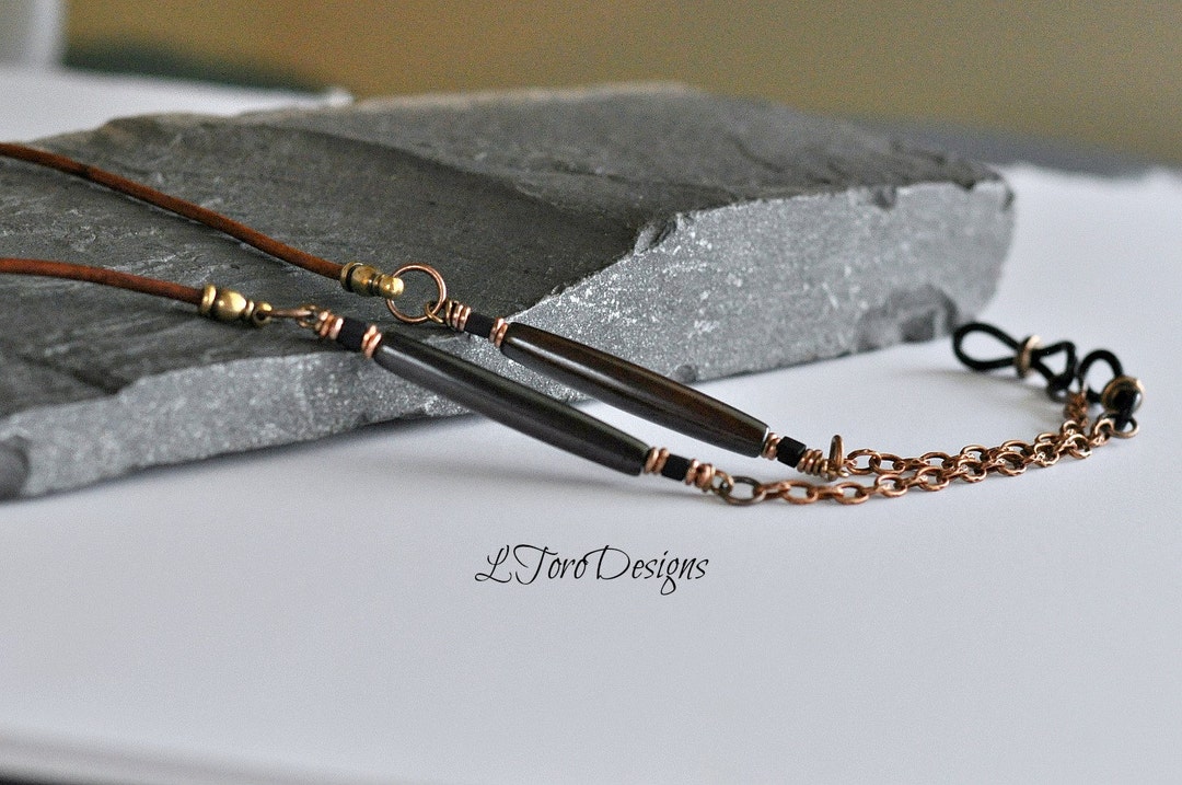 Eyeglass Holder,rustic Eyeglass Chain, Men's Rustic Eyeglass Chain