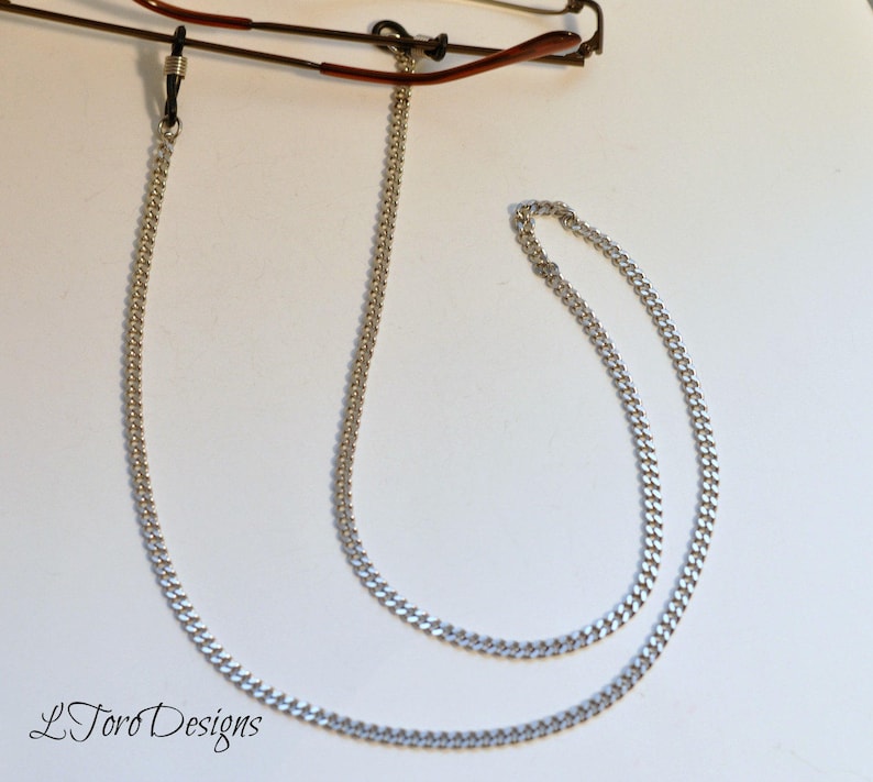Men's Eyeglass Chain Silver Eyeglass Chain Glasses Etsy