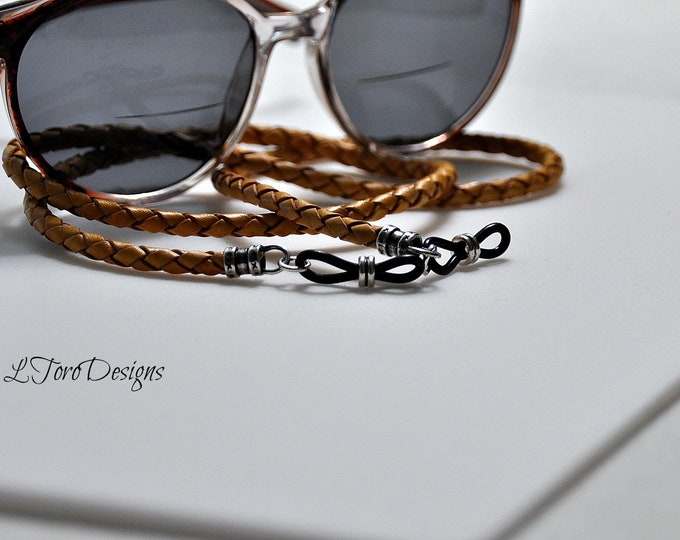 Braided Leather Eyeglass Holder, Sunglasses Chain,lanyard, Leather ...