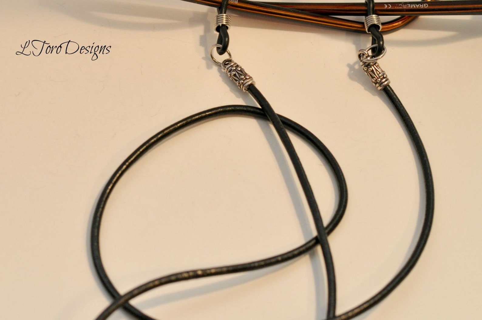 Glasses Cord Black Leather Glasses Cord Sunglasses Leash Etsy