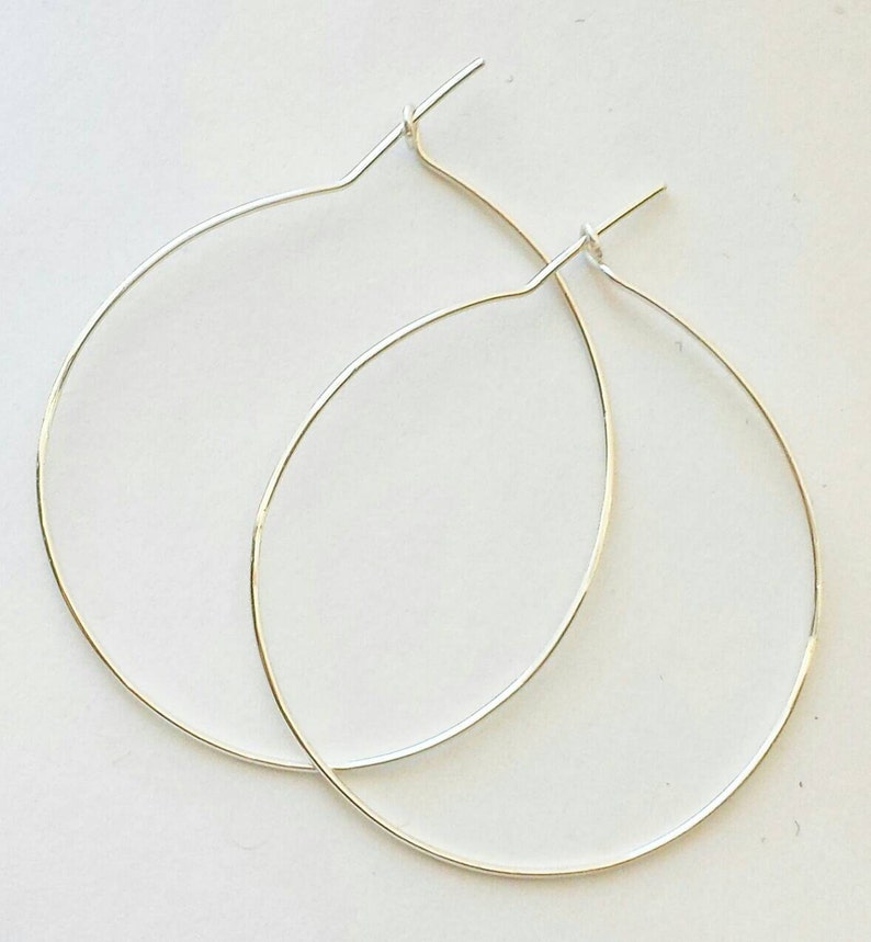 skinny silver hoops