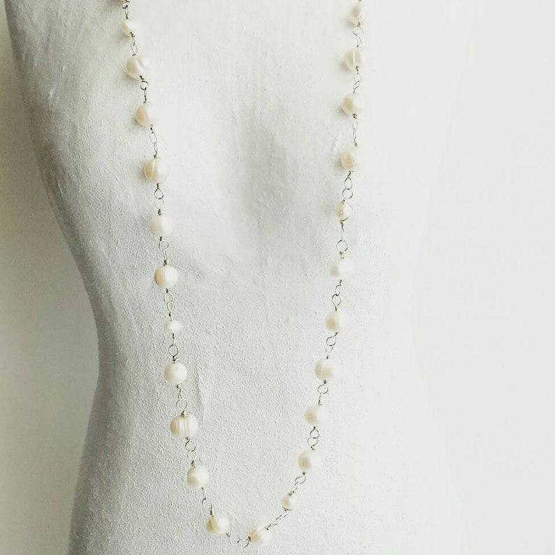 La Perla Necklace Natural Freshwater Pearls Cascading Sterling Silver