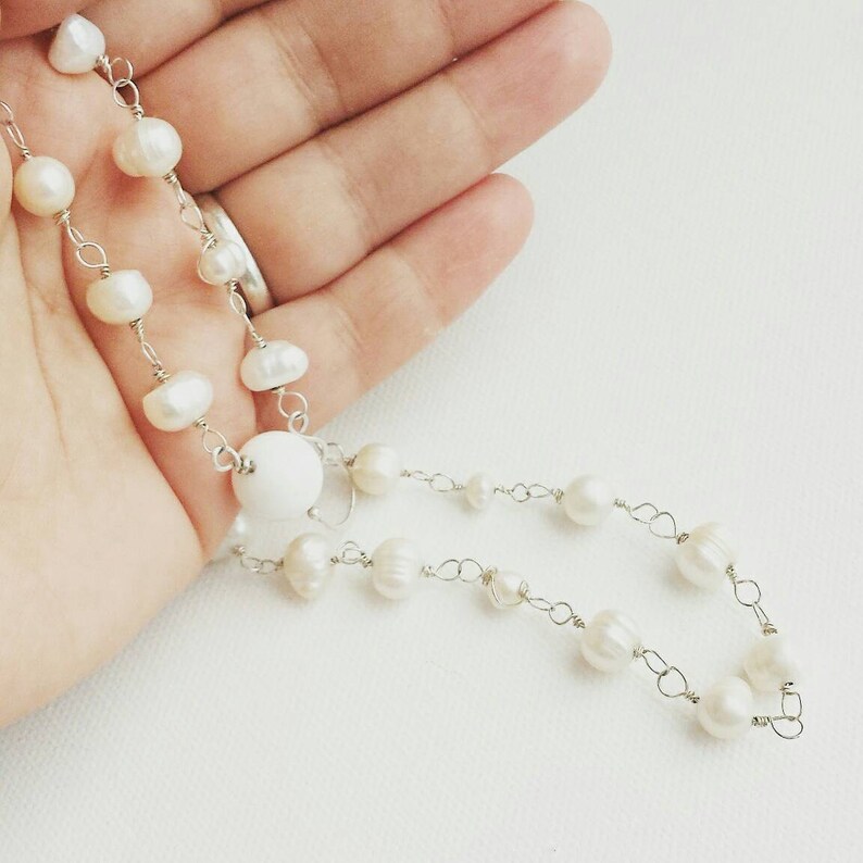 La Perla Necklace Natural Freshwater Pearls Cascading Sterling Silver