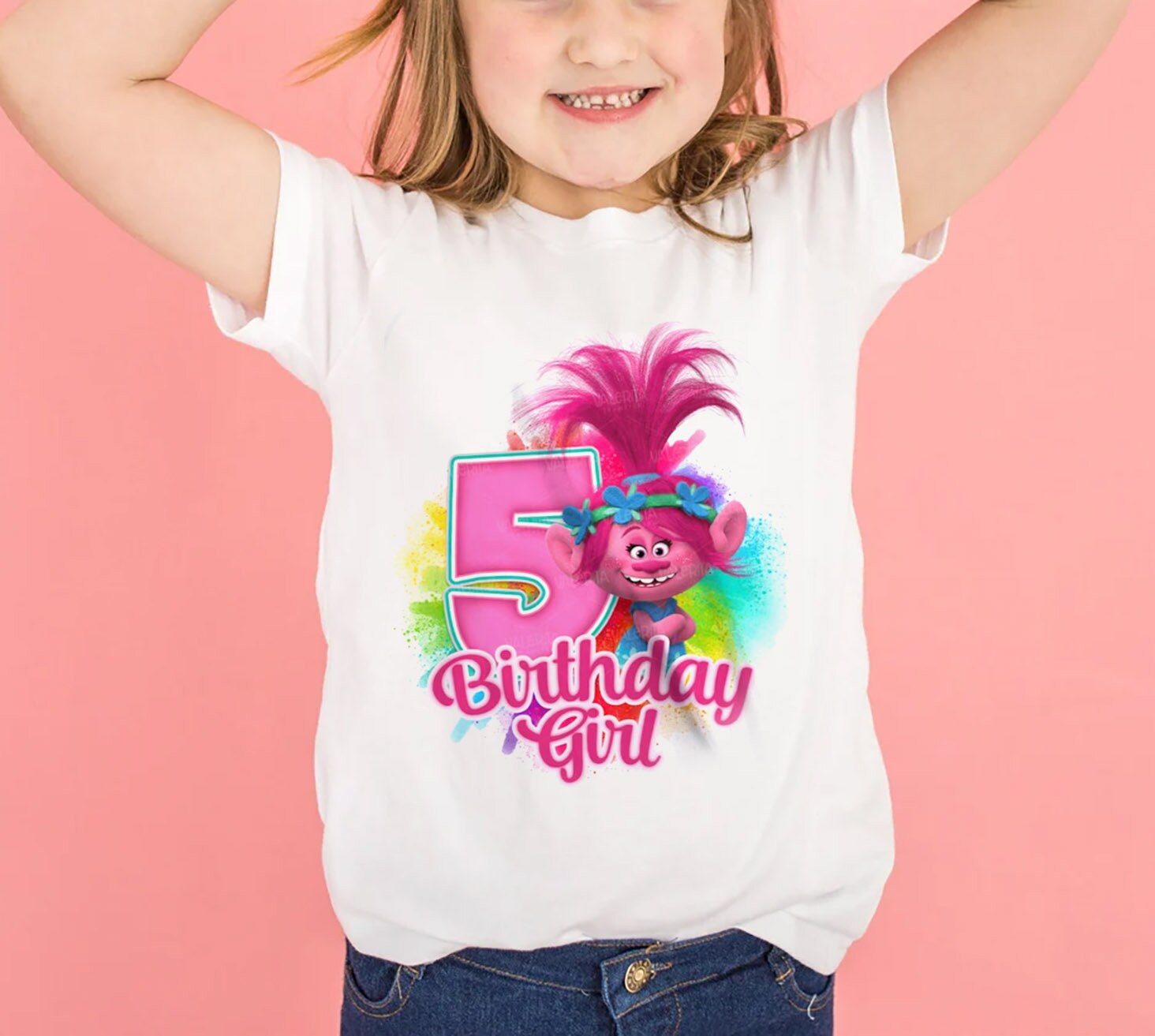 Trolls Birthday Shirt, Add Any Name &amp; Any Age, Birthday Girl Shirt ...
