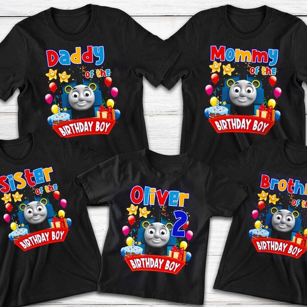 Train Birthday Shirt, Train Birthday Party Shirt, Family Custom Shirts, Birthday Boy Shirt, Thomas Train Birthday Party Family Matching Tee