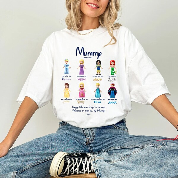 Personalised Disney Mom Mommy You Are TShirt, Gifts for Mother's Day, Birthday Gifts for Mum, Personalised Princess, Gifts from Daughter