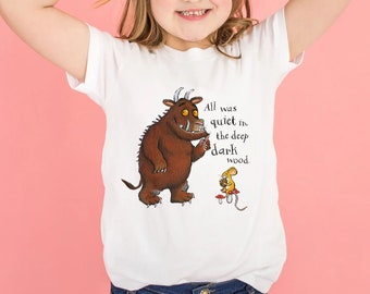 Camicia per libri per bambini, Mese della lettura, T-shirt Gruffalo Mouse Giornata mondiale del libro 2024, Regalo di ritorno a scuola, Amante dei libri, Studio di libri di storie festive