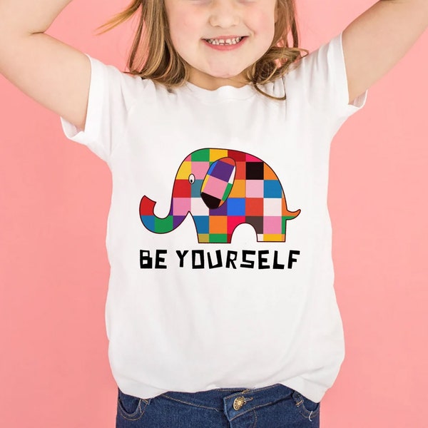 Be Yourself Rainbow Elephant Children's Books Teacher Reading Book Shirt,Teacher Gifts, Be Kind Shirt, Kindergarten Shirt