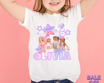 Personalized Birthday Blox Girl Shirt, Video Game Birthday Theme, Video Game Birthday Party, Girl Game Birthday Shirt, Gamer Girl Birthday