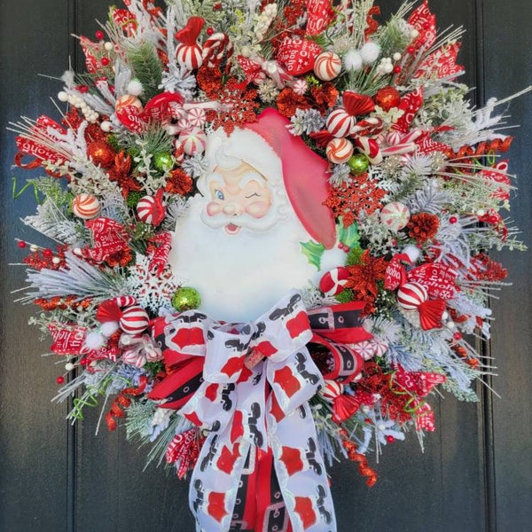 Santa Wreath - Etsy