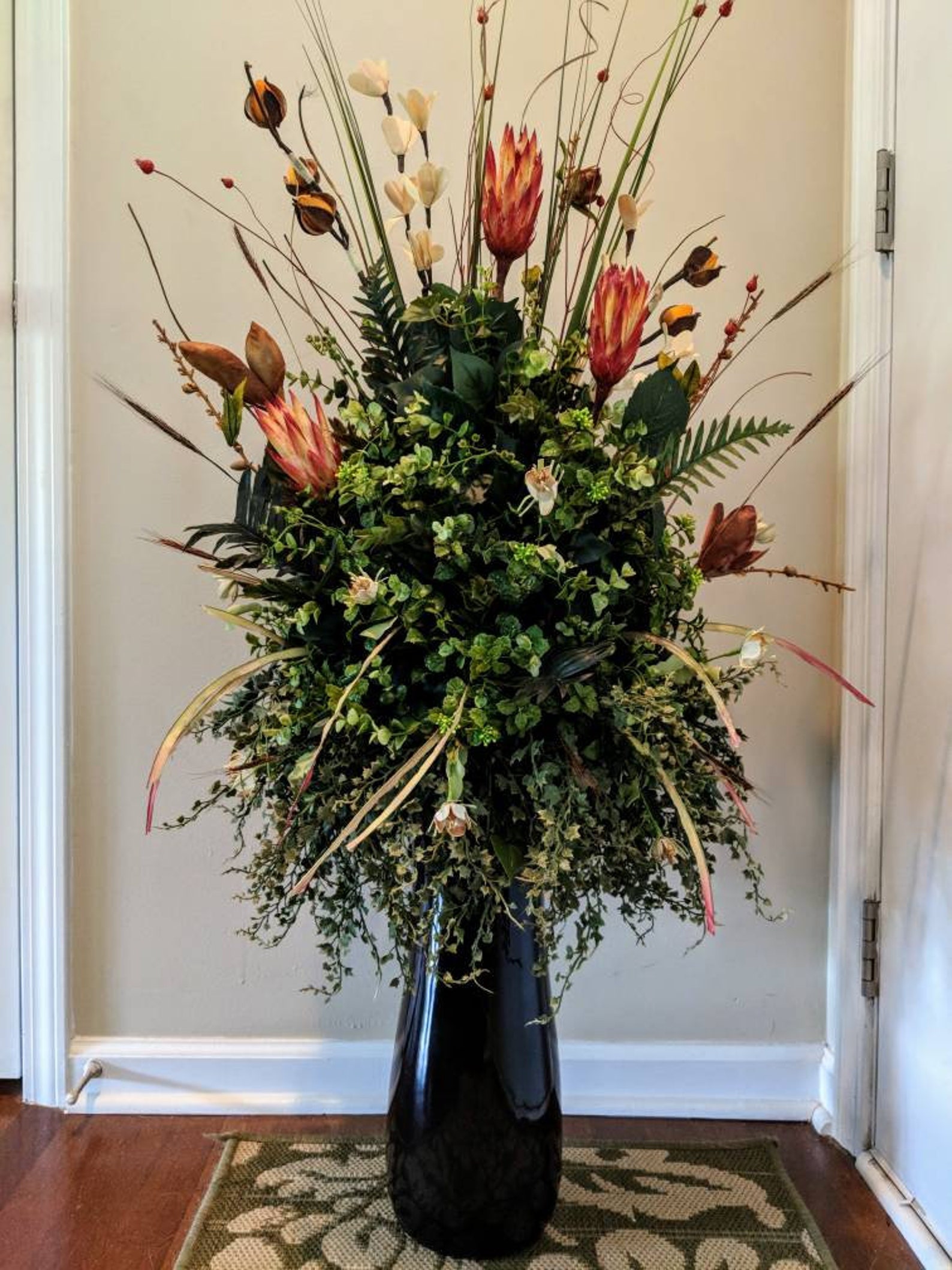 Extra Large Silk Floral Arrangement Transitional Contemporary Etsy