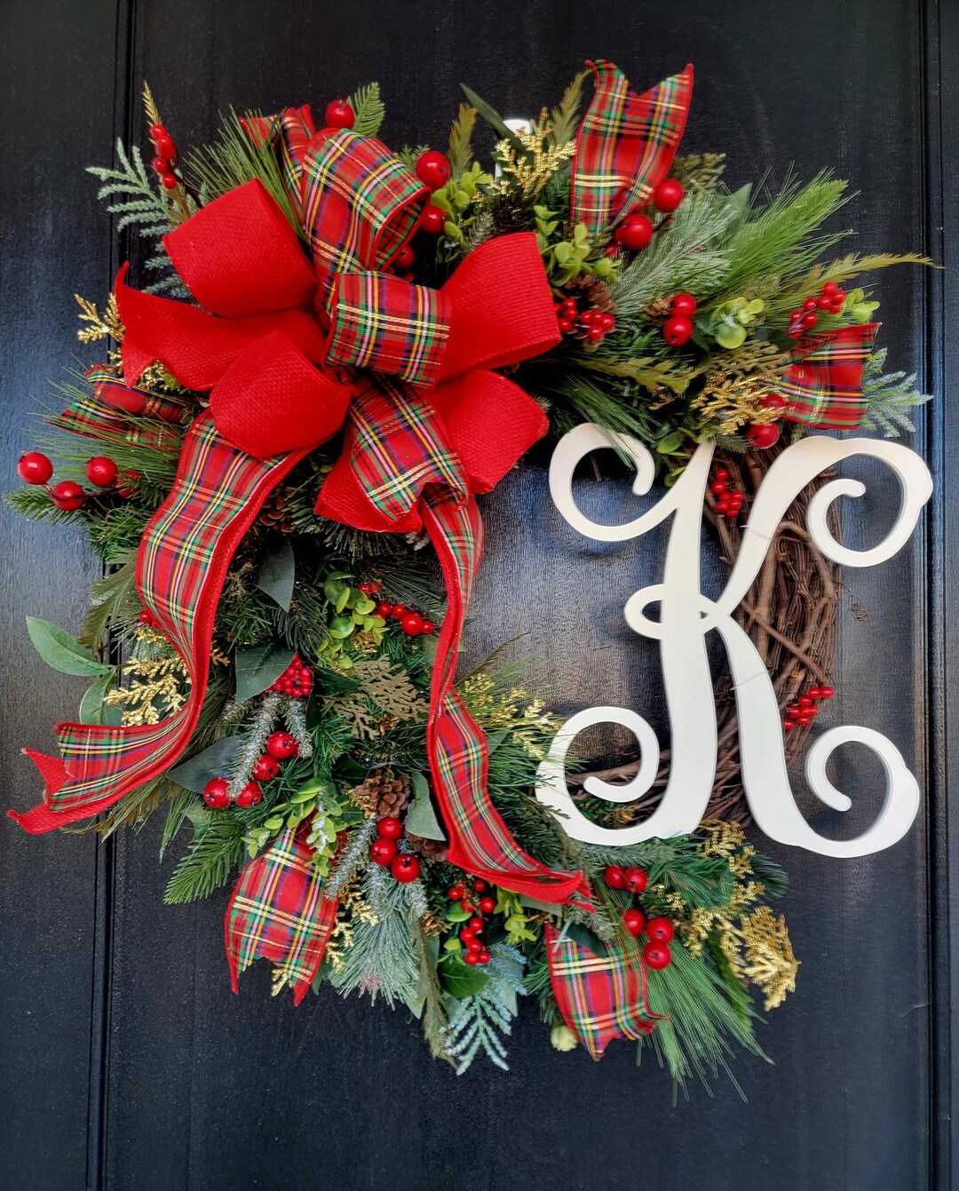 Christmas Wreath With Initial 
