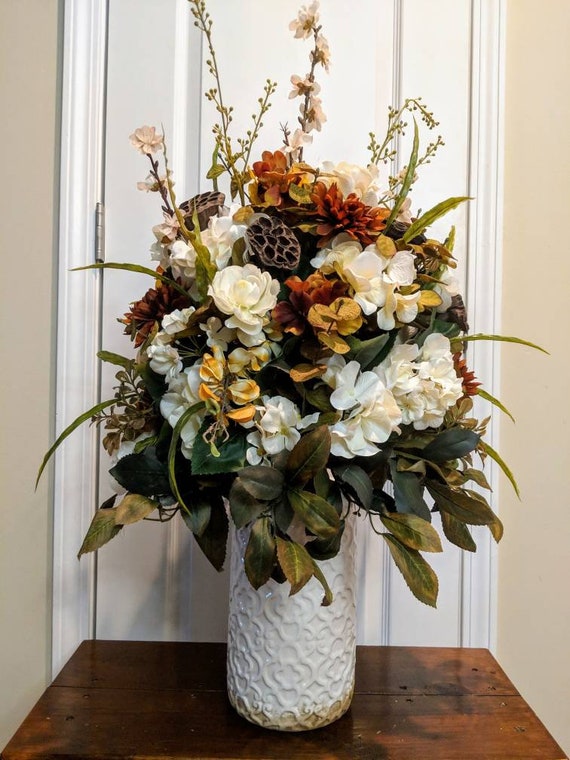 Large Silk Floral Arrangement Traditional Elegant Arrangement Etsy