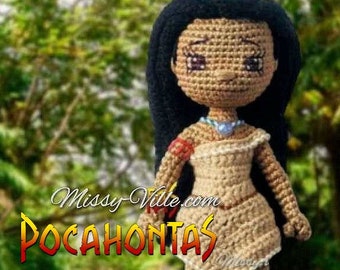 9" Crochet Pocahontas. Amigurumi Pocahontas. Pocahontas Doll. OOAK Pocahontas. HandMade Pocahontas. Disney Pocahontas. Disney Princess Doll.