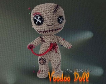 6" Crochet VooDoo Doll. Amigurumi VooDoo Doll. Real VooDoo Doll. OOAK VooDoo Doll. HandMade VooDoo Doll. Real Haunted Doll.