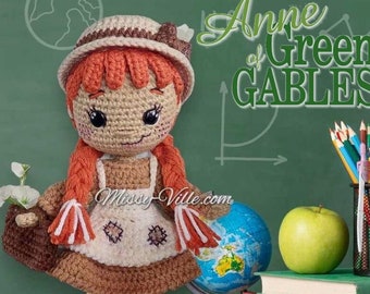 10" Crochet Anne. Anne with an E. Anne of Green Gables. Anne of Avonlea.  Amigurumi Anne. Anne Doll. OOAK Anne. Handmade Anne.