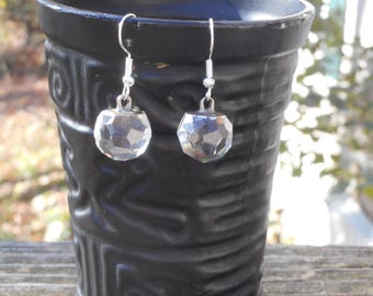 Crystal Earrings from Vintage Buttons