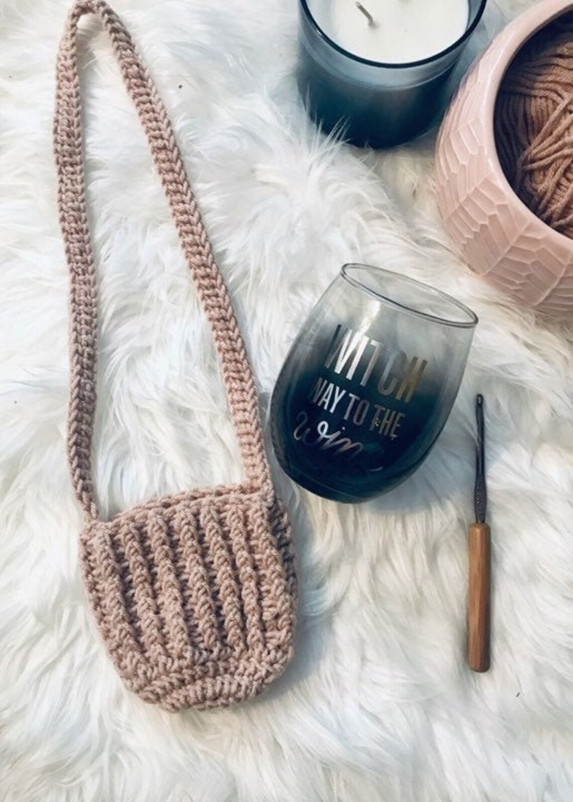 Wine Glass Lanyard Crochet Pattern Wine Glass Holder Wine ...