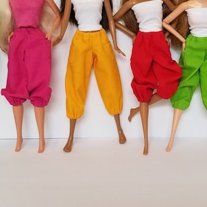Pretty Cotton Doll Clothes for 1:6 Scale Doll, Modern Style Pants, Assorted Colors available